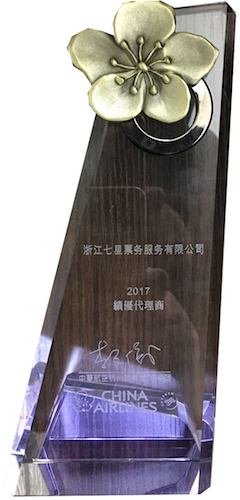 浙江海峡国际旅行社最佳合作伙伴荣誉证书